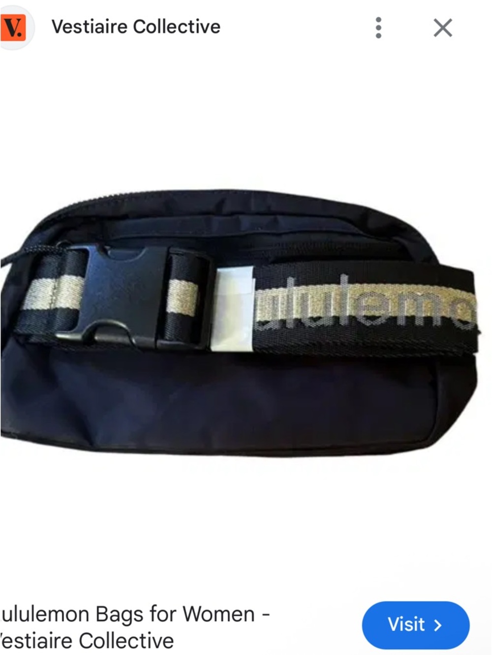 lululemon everywhere belt bag Black Waist Pack with Black and Gold Logo Strap